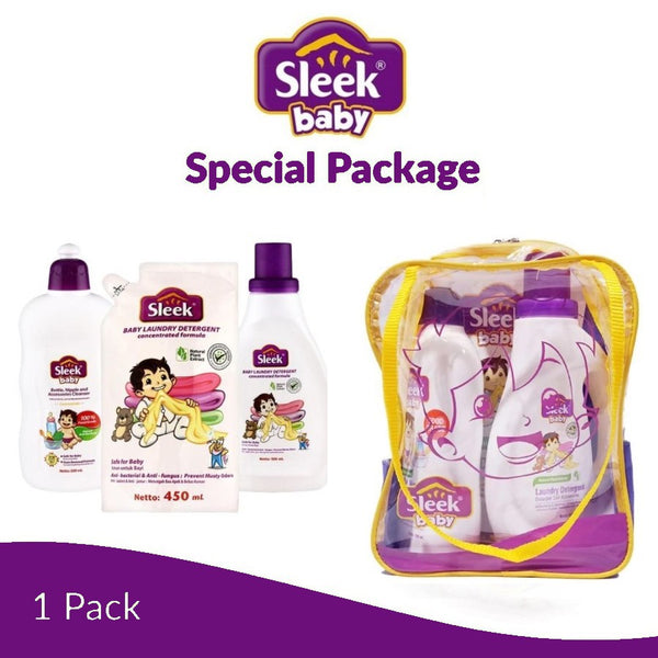 SLEEK BABY Special Package - Paket Sleek Laundry Detergent & Nipple Accessories Cleanser