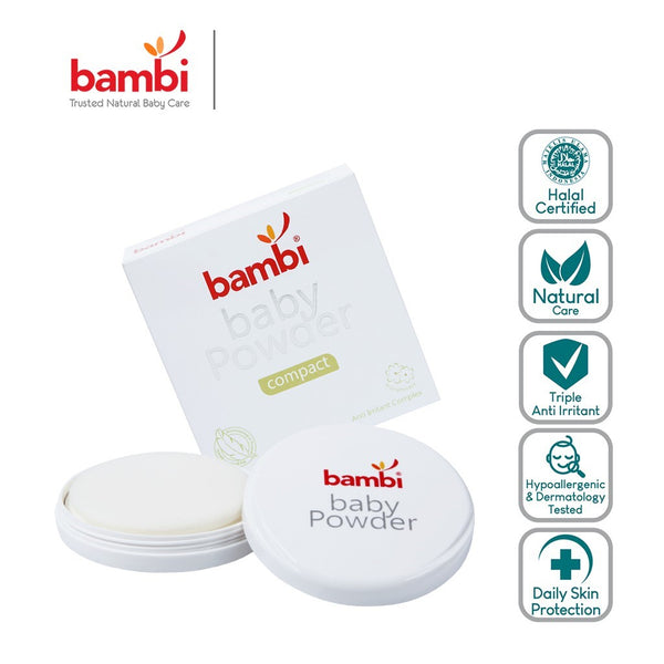 Bambi Baby Compact Powder 40gr | Bedak Padat Bayi Kulit Normal - Sensitif | Aromatherapy