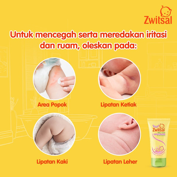 Zwitsal Baby Daily Diaper Cream Tube 50Gr - Krim Ruam Popok Bayi