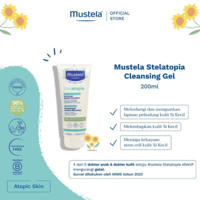 MUSTELA Stelatopia Cleansing Gel /Sabun Mandi Bayi Kulit Atopik 200 ml thumbnail 3