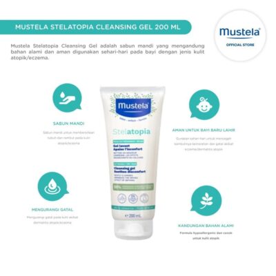 MUSTELA Stelatopia Cleansing Gel /Sabun Mandi Bayi Kulit Atopik 200 ml thumbnail 4
