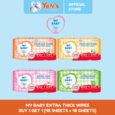 MY BABY Extra Thick Wipes 45+45 Hand & Mouth / Antibacterial /Clean & Fresh