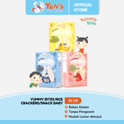 Yummy BitesBaby Rice Crackers 25gr (6m+) - Snack MPASI | Snack Bayi | Snack Anak | Cemilan Bayi
