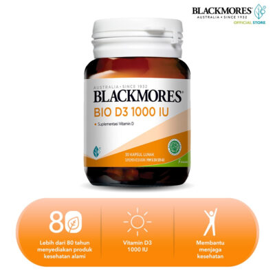 BLACKMORES Bio D3 1000 IU Vit D-3 isi 30 / isi 60 kapsul thumbnail 3