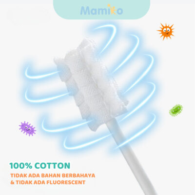 Mamiko Baby Oral Cleaner - Pembersih Mulut Bayi New Born Isi 30 PCS - Aman Digunakan Untuk Bayi 0-3 Tahun thumbnail 2