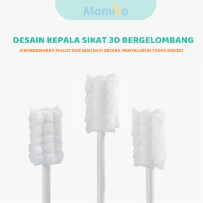Mamiko Baby Oral Cleaner - Pembersih Mulut Bayi New Born Isi 30 PCS - Aman Digunakan Untuk Bayi 0-3 Tahun thumbnail 6