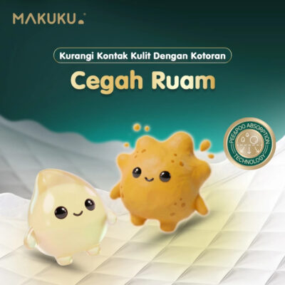 MAKUKU Slim NB28 S38 M32 L34 XL32 XXL28 SAP Diapers | Popok Bayi Tipis Daya Serap Tinggi thumbnail 3