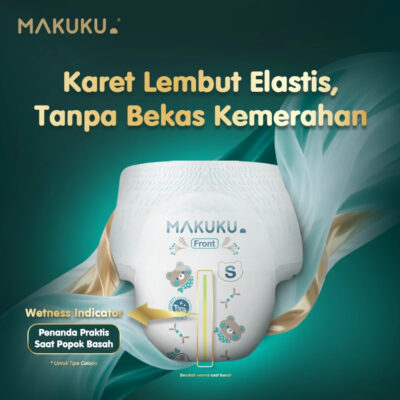 MAKUKU Slim NB28 S38 M32 L34 XL32 XXL28 SAP Diapers | Popok Bayi Tipis Daya Serap Tinggi thumbnail 7