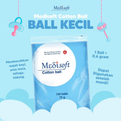 Medisoft Cotton Ball / Kapas Bulat 120 Balls 75gr / Kapas Medis / Kapas Bayi thumbnail 3