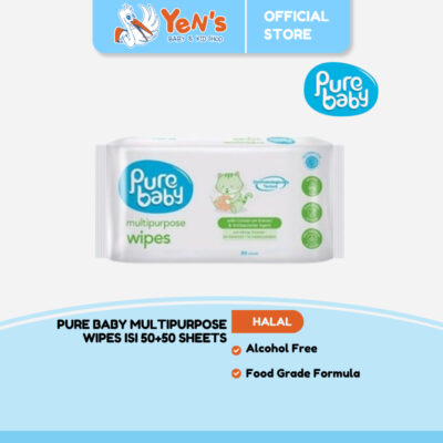 PURE BABY Multipurpose Wipes isi 50+50 | Baby Wipes | Tissue Basah Bayi