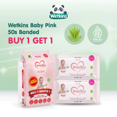 WETKINS Baby Wet Wipes Pure Water Pink / Blue 50's Buy 1 Get 1 Free thumbnail 2