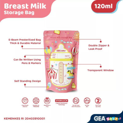 GEA Baby Breastmilk Storage Bags Kantong Asi 120ml thumbnail 5