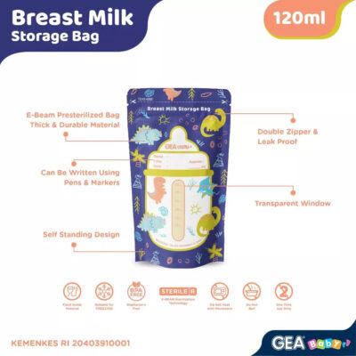 GEA Baby Breastmilk Storage Bags Kantong Asi 120ml thumbnail 6