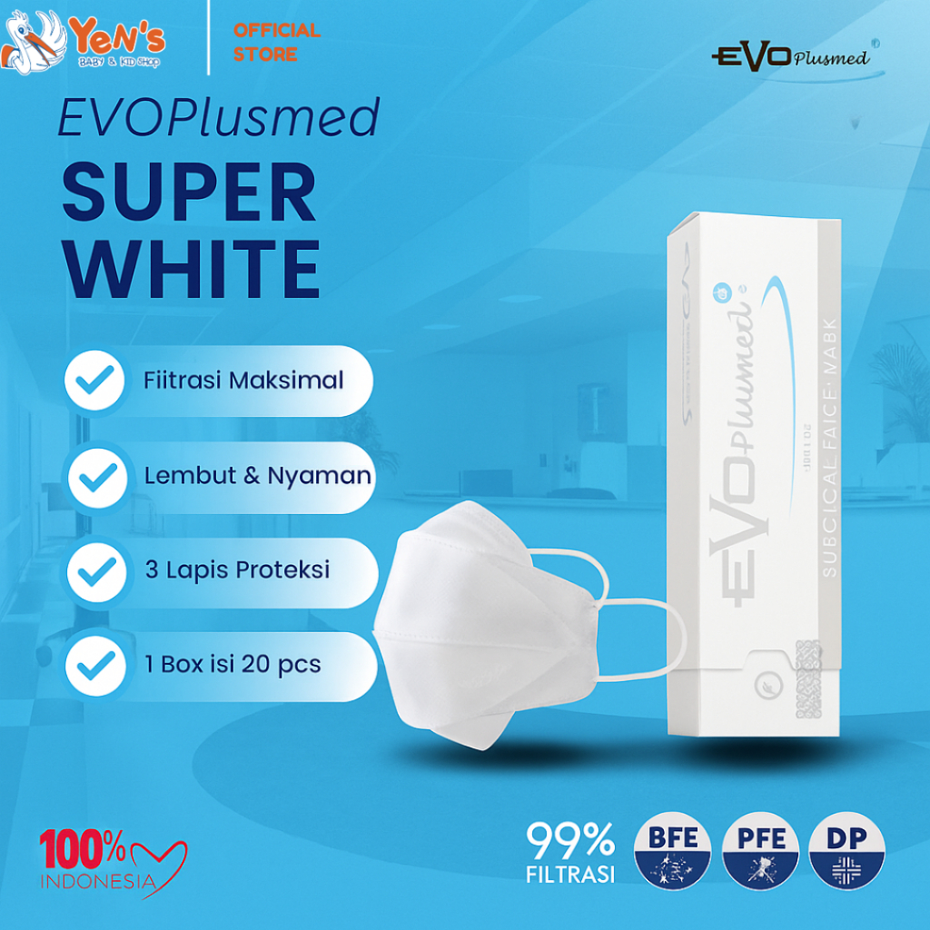 EVO Plusmed Masker / Surgical Face Mask Earloop Isi 20Pcs / 25Pcs