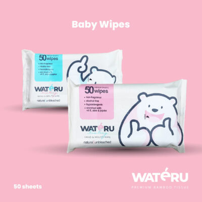 WATERU Bamboo Baby Wipes / Tisu Basah Bambu Hand & Mouth 50s (1 pack) thumbnail 2
