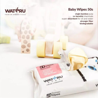 WATERU Bamboo Baby Wipes / Tisu Basah Bambu Hand & Mouth 50s (1 pack) thumbnail 3