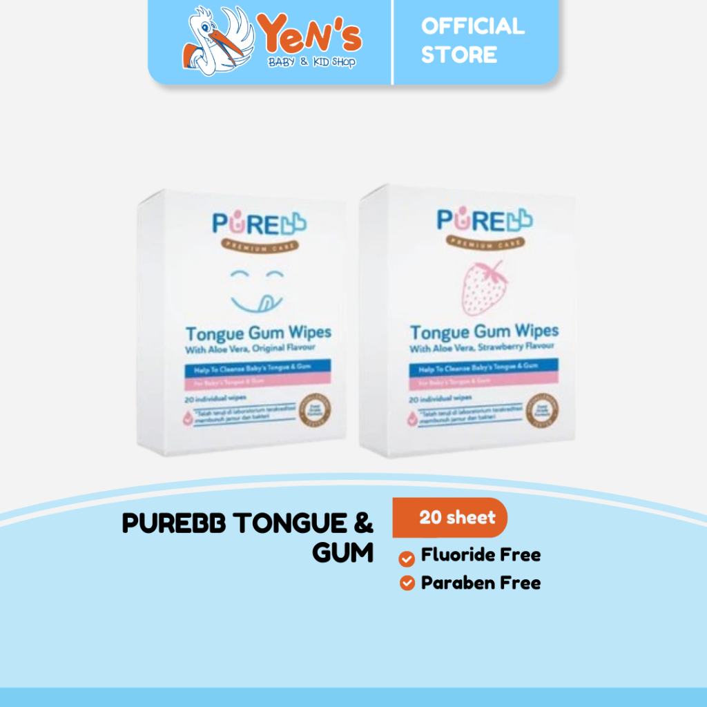 PURE BB Baby Tongue Gum 20's Wipes - Tisu Basah Gusi & Lidah Bayi