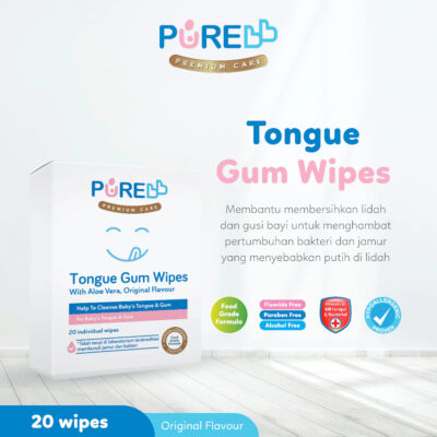 PURE BB Baby Tongue Gum 20's Wipes - Tisu Basah Gusi & Lidah Bayi thumbnail 3