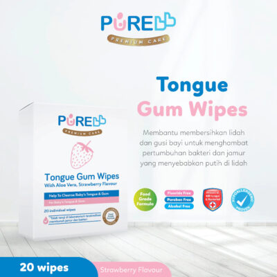 PURE BB Baby Tongue Gum 20's Wipes - Tisu Basah Gusi & Lidah Bayi thumbnail 4