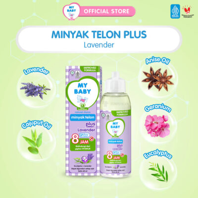 MY BABY Minyak Telon Plus Lavender 60ml / 90ml / 150 mL - Minyak Bayi Anti Nyamuk 8 Jam thumbnail 3