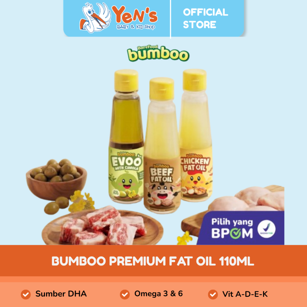 Bumboo Premium FAT Oil 110ml - Beef & Chicken Lemak Hewani Asli | EVOO with Canola - BB Booster