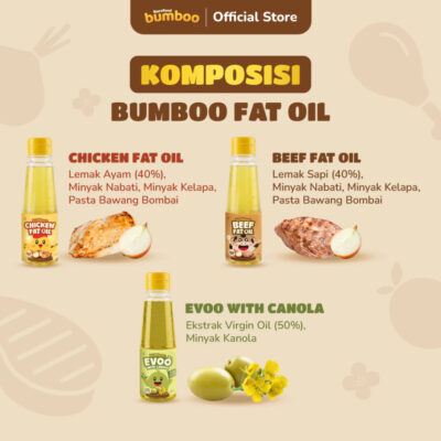 Bumboo Premium FAT Oil 110ml - Beef & Chicken Lemak Hewani Asli | EVOO with Canola - BB Booster thumbnail 5