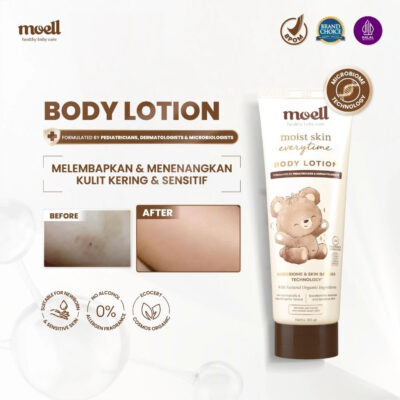 Moell Body Lotion Bayi 185gr -Body Lotion Untuk Kulit Sensitif & Kering-Pelembap Bayi Anak Daily Use thumbnail 2