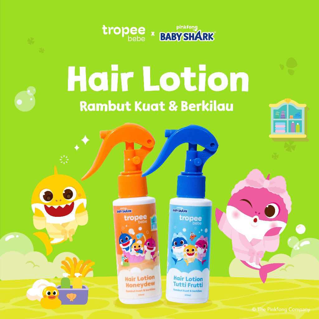 Tropee Bebe x Pinkfong - Lotion Rambut Hair Lotion 100ml - Perawatan Rambut Bayi dan Anak