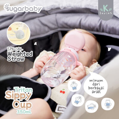 Sugar Baby Tritan Sippy Cup K Series 350ml - Botol Minum Bayi Bebas BPA - Premium Tritan Bottle thumbnail 4
