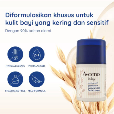 Aveeno Baby Soothing Relief Moisturizing Facial Cream 48g - Lotion Bayi/Cream Wajah Bayi thumbnail 6