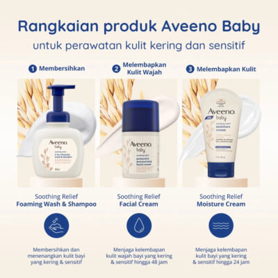 Aveeno Baby Soothing Relief Moisturizing Facial Cream 48g - Lotion Bayi/Cream Wajah Bayi thumbnail 7