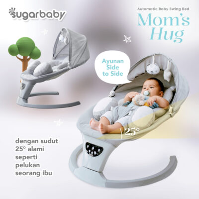 Sugar Baby - Moms Hug Automatic Baby Swing Bed/ Ayunan Bayi/ Bouncer Bayi thumbnail 5
