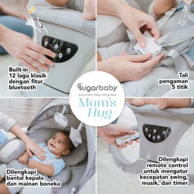 Sugar Baby - Moms Hug Automatic Baby Swing Bed/ Ayunan Bayi/ Bouncer Bayi thumbnail 6