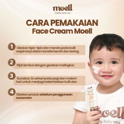 Moell Face Cream Healthy Glow Barrier Face Cream 40gr - Pelembab Wajah Bayi - Plant Based Probiotics Suitable For Sensitive Skin thumbnail 3