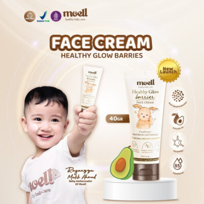 Moell Face Cream Healthy Glow Barrier Face Cream 40gr - Pelembab Wajah Bayi - Plant Based Probiotics Suitable For Sensitive Skin thumbnail 6