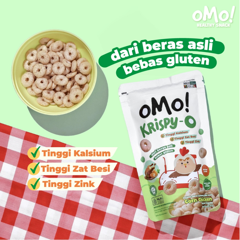 OMO! Krispy O15g Chicken Corn / Apple strawberry / Blueberry / Chocolate Milk