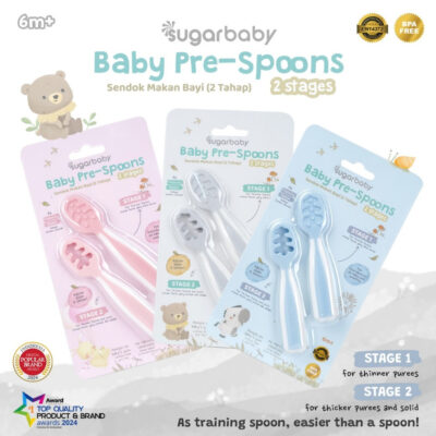 Sugar Baby Pre Spoon 2 Stages Sendok Belajar Bayi BPA FREE - Training Spoon - Peralatan Makan MPASI Bayi