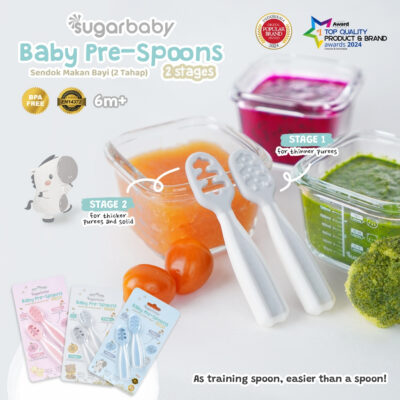 Sugar Baby Pre Spoon 2 Stages Sendok Belajar Bayi BPA FREE - Training Spoon - Peralatan Makan MPASI Bayi thumbnail 3
