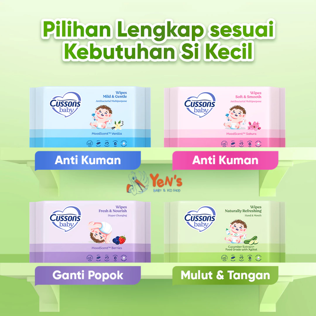 Cussons Baby Wipes - Tisu Basah Bayi 45's X3