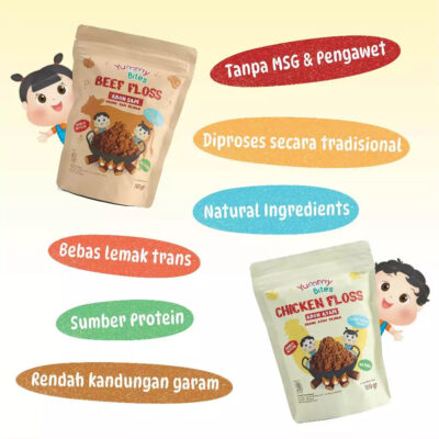 Yummy Bites Abon Mpasi & Anak 100 GR - Abon Ayam, Abon Sapi - BB Booster - NO MSG - HALAL thumbnail 3