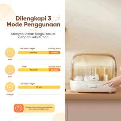 Emily UV Sterillizer & Dryer 16L 180W Sterillizer Baby / Sterillizer & Pengering Botol Bayi thumbnail 3