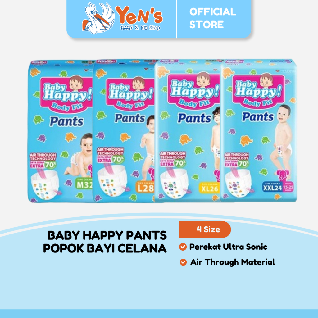 Baby Happy Pants Popok Bayi Celana M32 / L28 / XL26 / XXL24