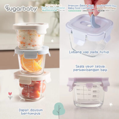 SugarBaby Premium Glass Jar Baby Food Container 3 pcs BPA FREE / Peralatan Makan Bayi MPASI thumbnail 6