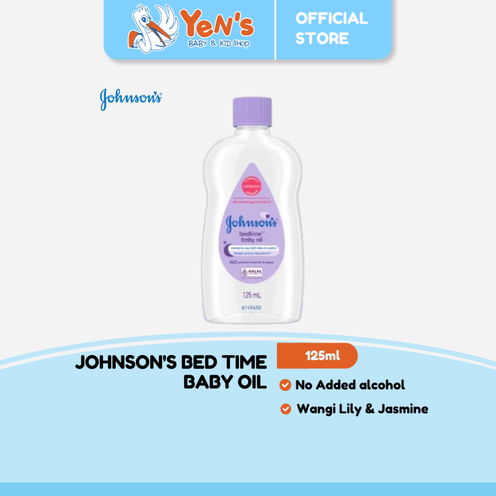 JOHNSON'S Bed Time Baby Oil 125ml - Minyak Pijat Bayi Aroma Lily & Jasmine