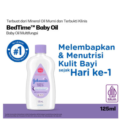 JOHNSON'S Bed Time Baby Oil 125ml - Minyak Pijat Bayi Aroma Lily & Jasmine thumbnail 2