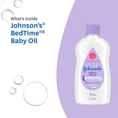 JOHNSON'S Bed Time Baby Oil 125ml - Minyak Pijat Bayi Aroma Lily & Jasmine thumbnail 3