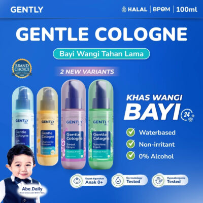 GENTLY Baby Gentle Cologne 100ml - Parfum Bayi Non Alkohol - Newborn & Sensitive-skin Friendly thumbnail 2