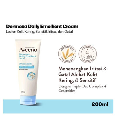 AVEENO Dermexa Daily Emollient Cream 200g-Lotion Pelembap untuk Kulit Sensitif, Kering & Rawan Eksim thumbnail 2