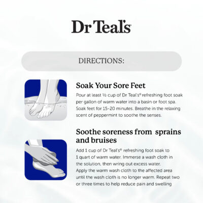 Dr Teal's Pure Epsom Salt Foot Soaks With Cooling Pappermint 909 GR / Garam Berendam Kaki thumbnail 5