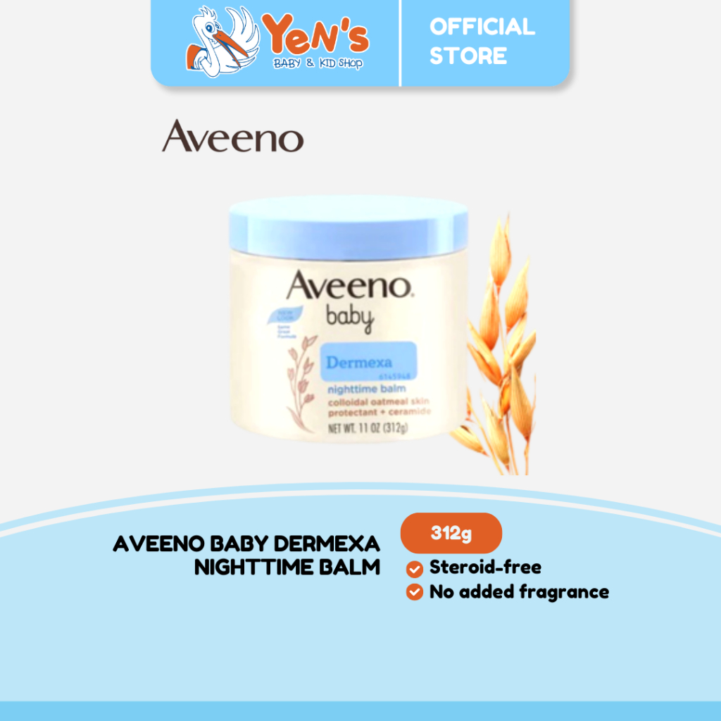 Aveeno Baby Dermexa Nighttime Balm 312g / Lotion Malam Pelembap Bayi Kulit Kering & Sensitif 24 Jam